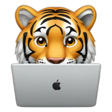 tiger coding in laptop sticker