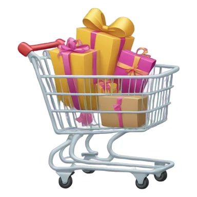 shopping cart full of gift bags sticker