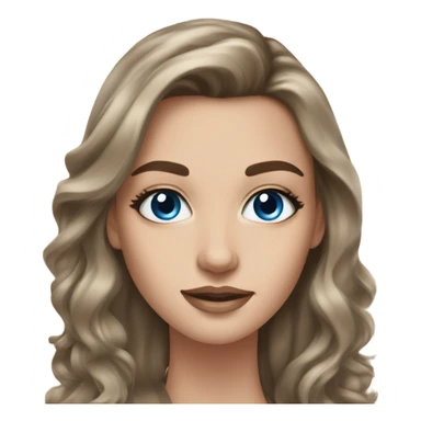 Makeup kit and a table and white girl with Brown hair blue eyes sticker