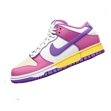 Pink purple yellow and white Nike dunks low sticker