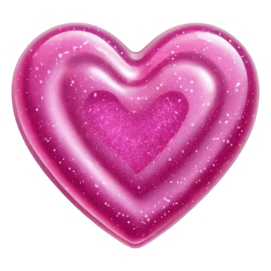 transparent pink gummy heart glitters pink sticker
