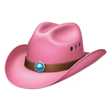 Cowboy hat emoji with a pink hat sticker
