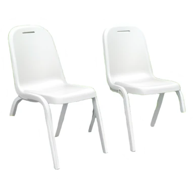 2 white Plastic chairs amongst plants sticker