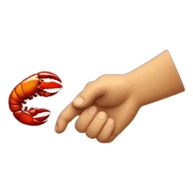 handshake hand and lobster claw sticker