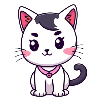 beautiful cat girl with cat ears sticker