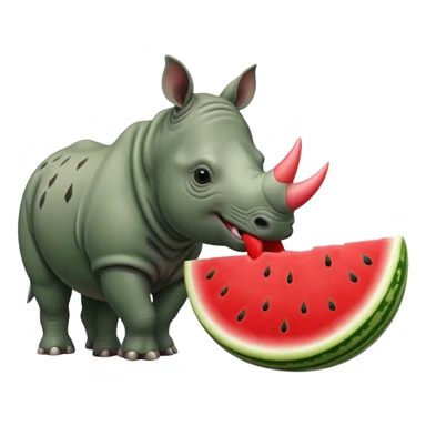 rhino eating watermelon sticker