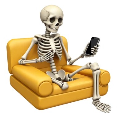 Sad Skeleton Grabs A No Wifi Cellphone And Hotspot sticker