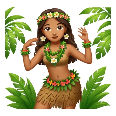 Beautiful Hawaiian girl dancing hula sticker