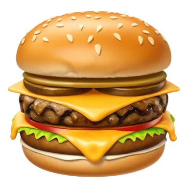 mushroom burger object icon, sauteed mushrooms, beef patty, melted cheese, sesame bun, 3D cartoon, mobile game icon style, clean background, no text, no watermark
 sticker