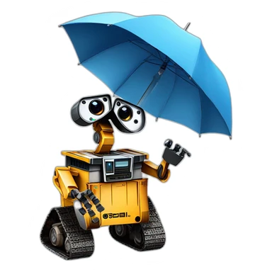 Wall-E avec un parapluie sticker