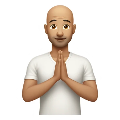 Bald man namaste sticker