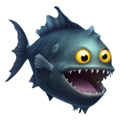 Anglerfish with a glowing lure hanging from its forehead, sharp teeth, and big eyes. sticker