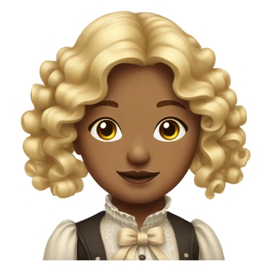 Victorian girl with blonde sausage curls with ribbons very detailed and realistic sticker