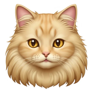 Long-haired fluffy cute beige cat sticker