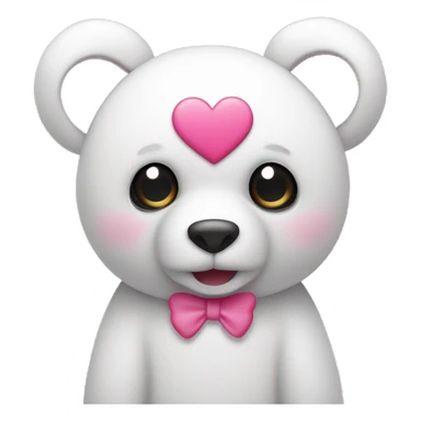 generano un orsacchiotto bianco con il papillon rosa e un cuore in braccio rosa  sticker