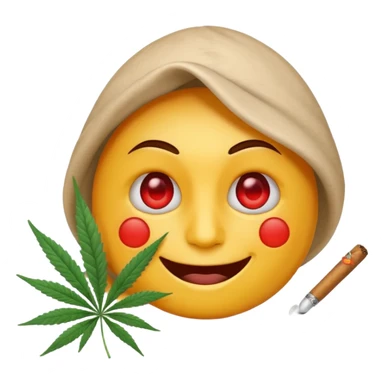 Emoji qui fume un joint  sticker