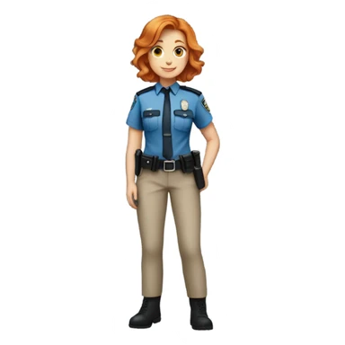 ginger girl police officer teen cute blue uniform sticker