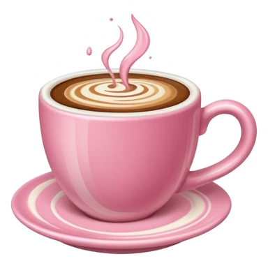 An aesthetic pink cup of coffee sticker