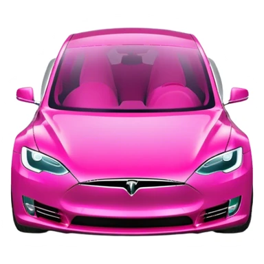 Hot pink tesla sticker