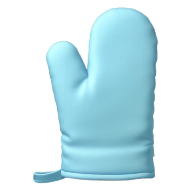 Realistic pastel blue oven mitt sticker