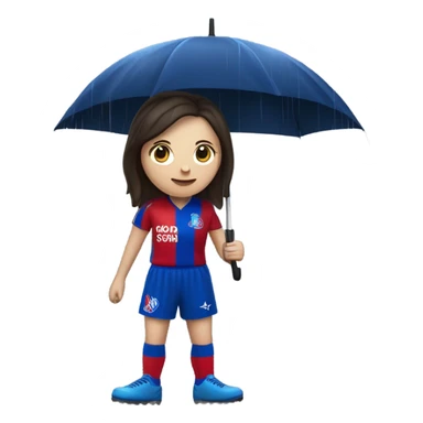  White Lady with dark hair Crystal palace football supporter in the rain sticker