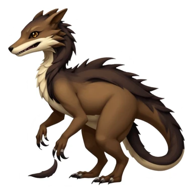 Brown and beige badass elegant wild beautiful natural cute badass epic exotic anthro modern furry 2-legged sergal-vernid-creature, full body, dark-brown-black-gradient pretty hair, aesthetic, art by LiLaiRa, art by art by Falvie sticker