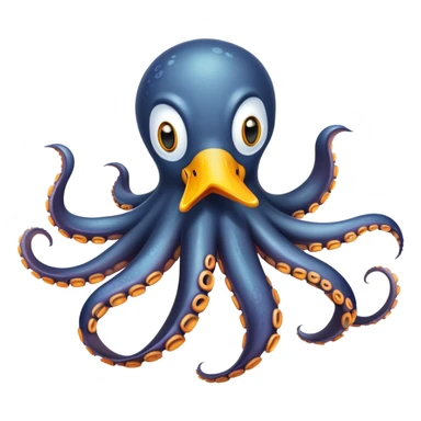An octopus with penguin body and duck head sticker