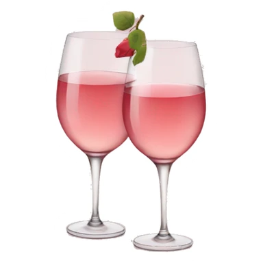 Two glasses of rose wine are clinking sticker