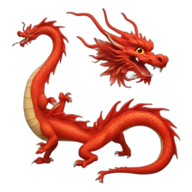 chinese red dragon sticker