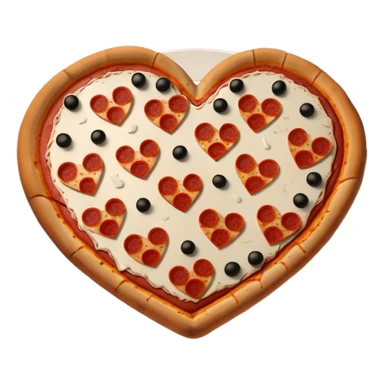 pizza in the shape of a broken heart for Valentine's Day sticker