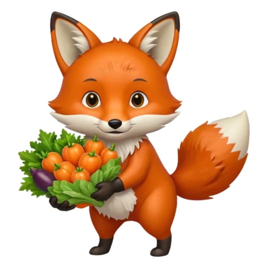 renard qui vend des légumes sticker