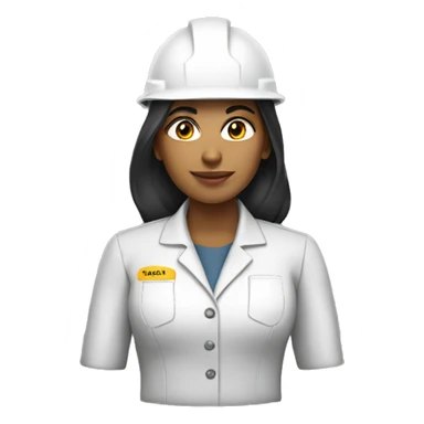 Indian woman electrical engineer with white helmet  sticker