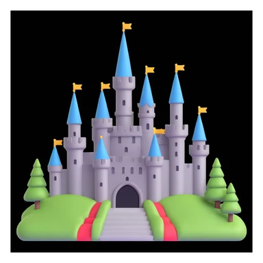 king and queen, castle background sticker