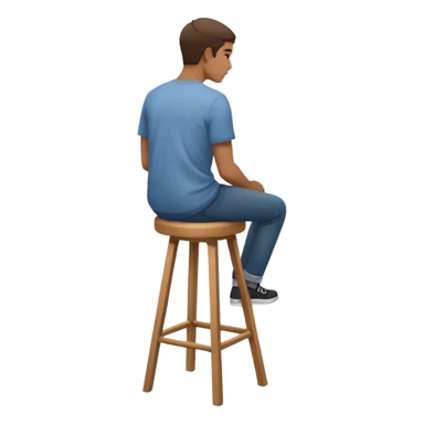 a person sitting on stool full back head turn

 sticker