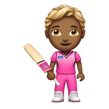 a cricket player wearing a pink dress sticker