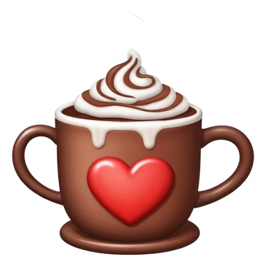 1. A mug of hot cocoa with steam rising in the shape of hearts sticker