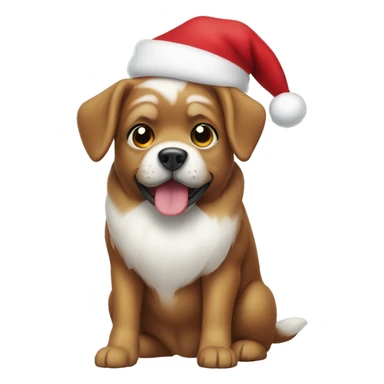 A dog dressed as santa claus  sticker