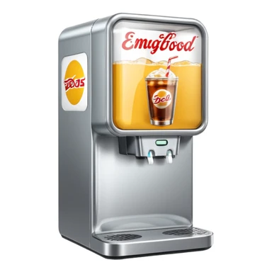 Digital soda dispenser in a fast food restaurant background  sticker