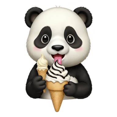 Panda eating ice cream sticker