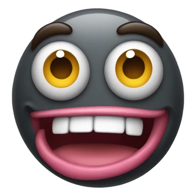 Freaky emoji rubbing hands together with tongue out on the side sticker