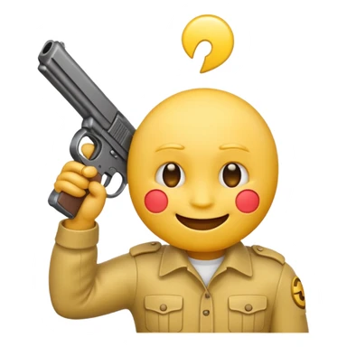It should look like the standard smiling emoji which is ironically holding a gun pointed to his head/face so that it looks like he wanted to shoot himself ( this is ironically and it should show that i could shoot me in the head because its so embarrassing) sticker