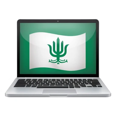 computer laptop with Saudi Arabia national emblem on screen sticker