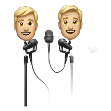 two men with microphones sticker