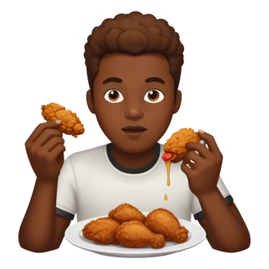 Black person eating chicken sticker