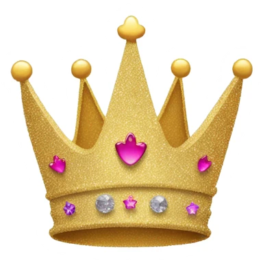 glittery crown with happy emotions on it sticker