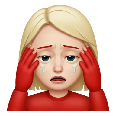 A person fake crying and rubbing their eyes sticker