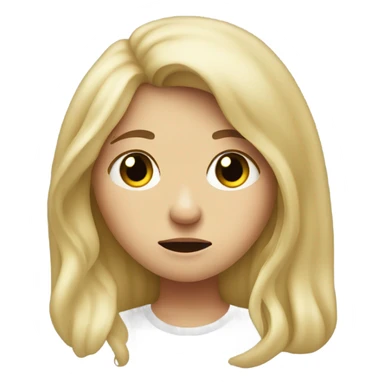 Blonde girl with a cold ￼ sticker