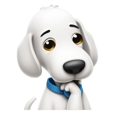 Snoopy holding a phone to ear with a question face  sticker