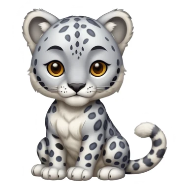 Deformed Snow leopard sticker