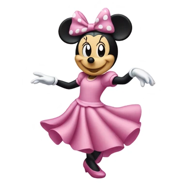 Dancing Minnie Mouse wearing pink with white skin  sticker